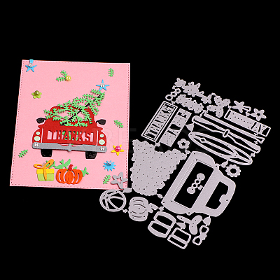 Christmas Theme Car Frame Carbon Steel Cutting Dies Stencils LS-DIY-F028-06-1