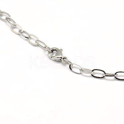Tarnish Resistant 304 Stainless Steel Cable Chain Necklace Making STAS-A028-N091P-1