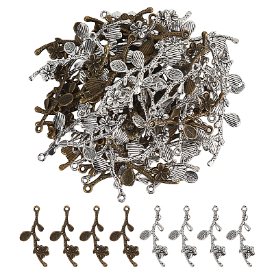 32Pcs 2 Colors Tibetan Style Alloy Pendants FIND-CA0010-80-1