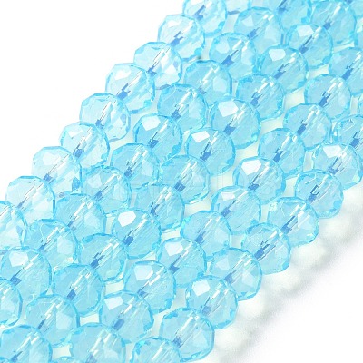 Baking Paint Transparent Glass Beads Strands DGLA-A034-J8MM-D08-1