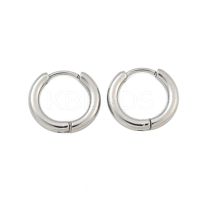 Tarnish Resistant 304 Stainless Steel Huggie Hoop Earrings EJEW-F111B-16mm-P-1
