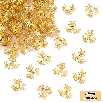 Plated Iron Fancy Bead Caps IFIN-YW0003-97G-1