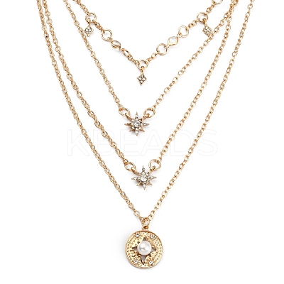 Alloy Rhinestone Tiered Necklaces NJEW-FS0001-03-1