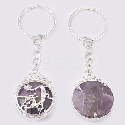 Natural Amethyst Keychain KEYC-P041-C019-1