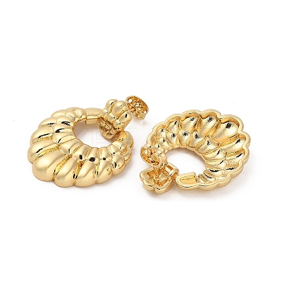 Real 18K Gold Plated Brass Dangle Stud Earrings EJEW-P252-07C-G-1