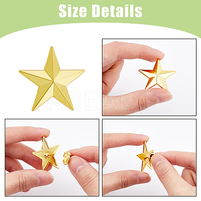 20Pcs 2 Colors Alloy Star Brooches JEWB-FH0001-42-1