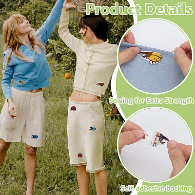 30Pcs 6 Styles Ladybug Embroidery Sew on Cloth Patches PATC-FG0003-45-1