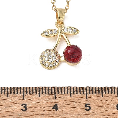 Brass & Cubic Zirconia Pendant Necklaces SA-CBA7E55-03G-01-1