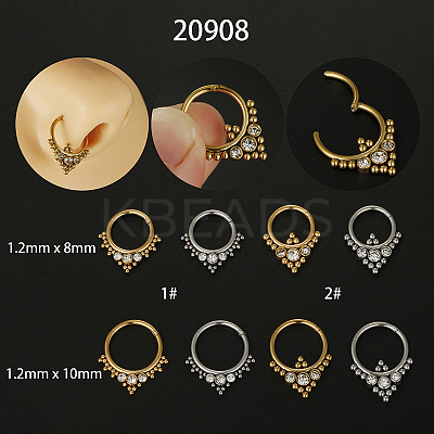 316L Surgical Stainless Steel Micro Pave Clear Cubic Zirconia Nose Rings WG1C8D8-02-1