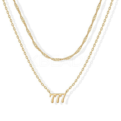 304 Stainless Steel Figure Pendant Double Layer Necklaces for Women FS-WGF1C2D-07-1