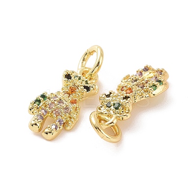 Brass Micro Pave Colorful Cubic Zirconia Charms KK-E068-VF122-1
