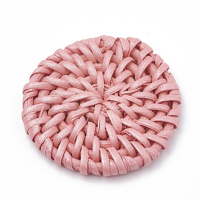 Handmade Spray Painted Reed Cane/Rattan Woven Beads LS-WOVE-N007-02D-1