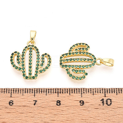 Brass Micro Pave Cubic Zirconia Pendants KK-N257-71G-1