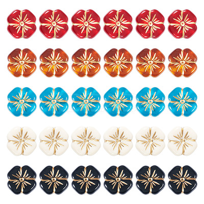 80Pcs 5 Colors Transparent Acrylic Beads MACR-TA0002-24-1