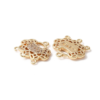Brass Cubic Zirconia Chandelier Component Links ZIRC-WH0007-012A-1
