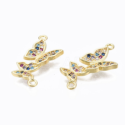 Brass Micro Pave Cubic Zirconia Links Connectors ZIRC-N039-121B-NF-1