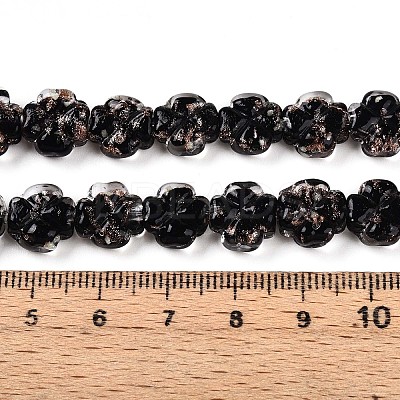 Luminous Handmade Gold Foil Glass Beads Strands FOIL-N029-01I-1
