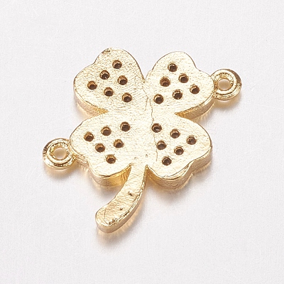 Brass Micro Pave Cubic Zirconia Links ZIRC-F068-36G-1