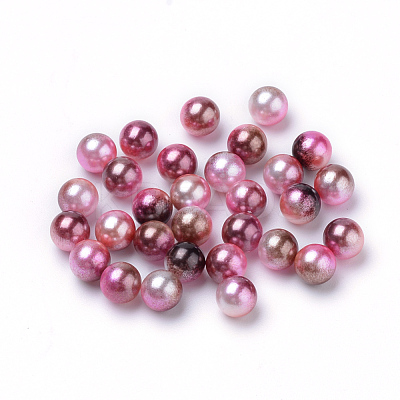 Rainbow Acrylic Imitation Pearl Beads OACR-R065-10mm-A10-1