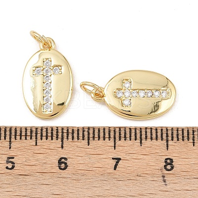 Brass Micro Pave Cubic Zirconia Pendants KK-G544-23G-1