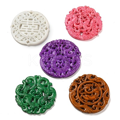 Mixed Style Natural Henan Jade Big Pendants G-O028-01-1