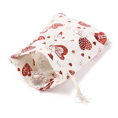 Christmas Theme Cotton Fabric Cloth Bag ABAG-H104-B03-1
