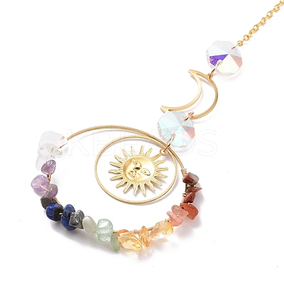Moon & Sun Glass Hanging Suncatchers LS-HJEW-I011-01G-1