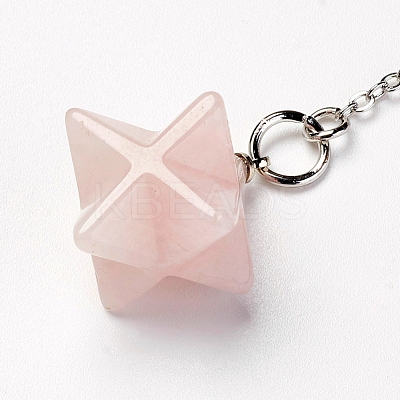 Chakra Natural Rose Quartz Dowsing Pendulums X-G-F516-01C-1