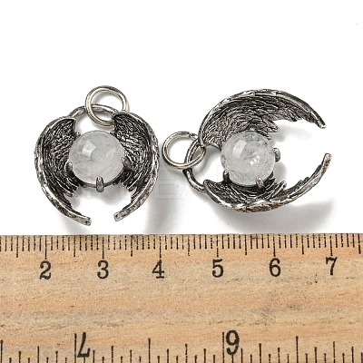 Bat Natural Quartz Crystal Pendants G-F766-03AS-10-1