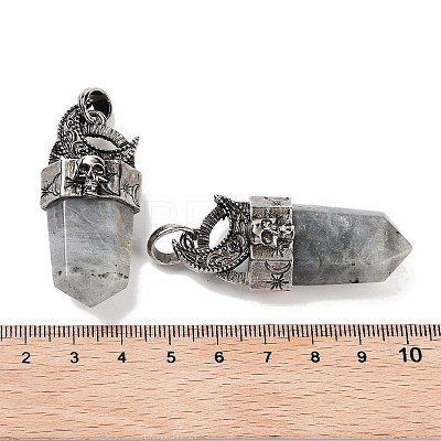 Natural Labradorite Faceted Sword Pendants G-Q163-01AS-05-1
