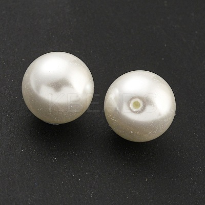 Baking Paint Pearlized Glass Pearl Round Beads HY-S004-01B-1