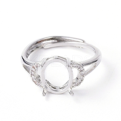 Adjustable Brass Solitaire Ring Settings KK-L193-06P-1
