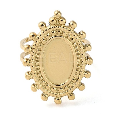 304 Stainless Steel Open Cuff Ring Components X-STAS-Q308-04G-1