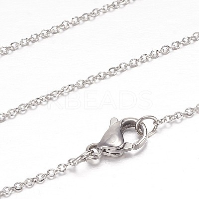 Non-Tarnish 304 Stainless Steel Rolo Chain Necklace for Men Women STAS-G083-72P-A-1