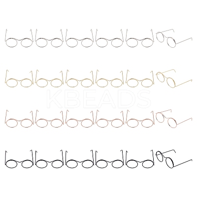 24Pcs 4 Colors Iron Eyeglasses Frames AJEW-GO0002-18-1