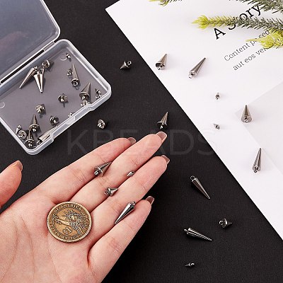 40Pcs 4 Style 304 Stainless Steel Pendants STAS-SZ0002-36P-1