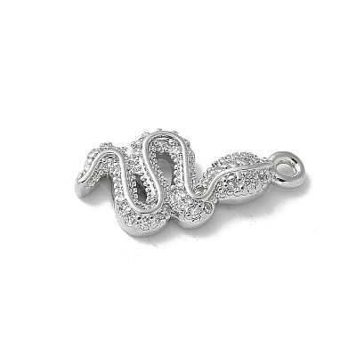 Brass Micro Pave Clear Cubic Zirconia Pendants LS-KK-S505-04P-01-1