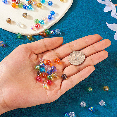 200Pcs 10 Color Electroplate Glass Bead Strands EGLA-KS0001-02-1