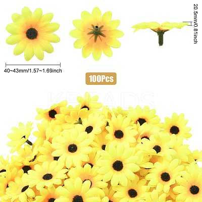100Pcs Cloth Artificial Sunflower DIY-SP0005-96A-1