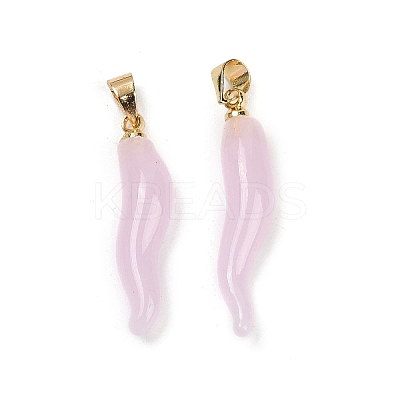 Handmade Lampwork with Brass Pendants KK-Q095-02B-M-1