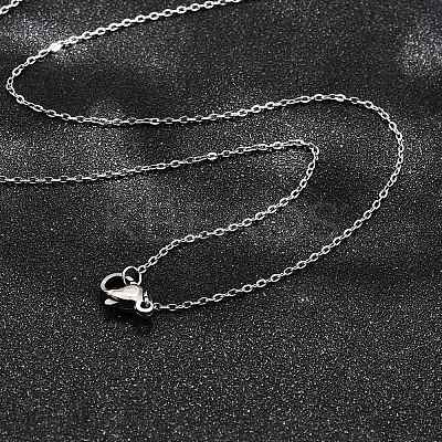 Non-Tarnish 304 Stainless Steel Cable Chain Necklaces NJEW-K090-01P-1