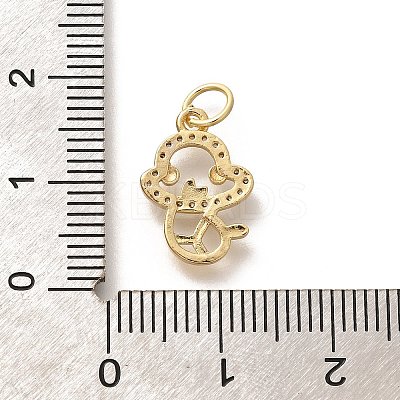 Rack Plating Brass Micro Pave Cubic Zirconia Pendants KK-H508-28G-09-1