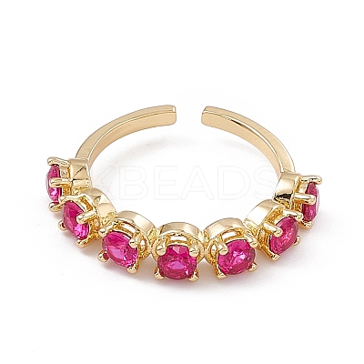 Cubic Zirconia Open Cuff Ring RJEW-P079-07G-03-1