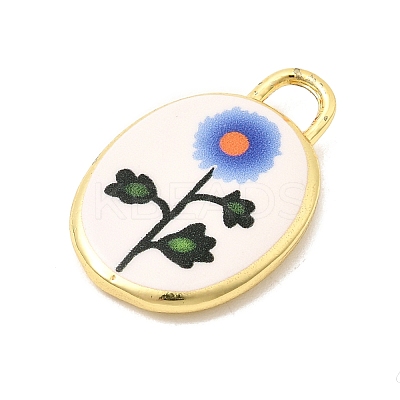 Printed Brass Pendants KK-K274-07G-17-1