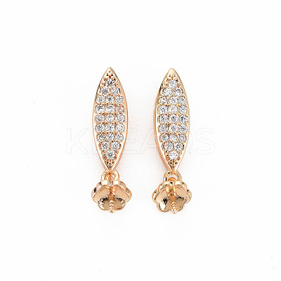 Brass Micro Pave Clear Cubic Zirconia Peg Bails Pendants KK-S364-062-1
