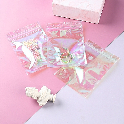 Iridescent Rectangle Plastic Zip Top Gift Bags LS-PW-WG99219-03-1