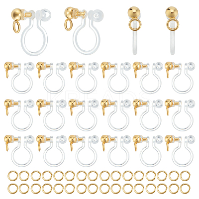 30Pcs 304 Stainless Steel Clip-on Earring Findings STAS-UN0051-65-1