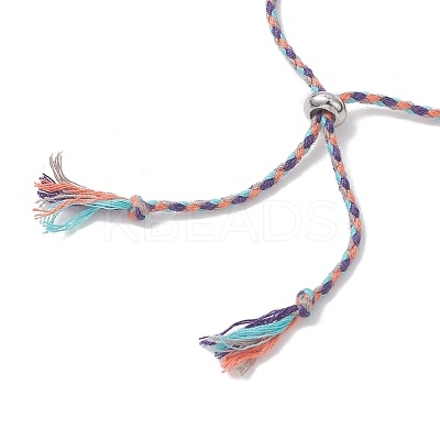 Macrame Cotton Cord Slider Bracelet Making AJEW-JB01536-02-1