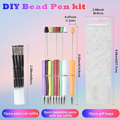9Pcs ABS Plastic Ball-Point Pen AJEW-FS0001-43C-1