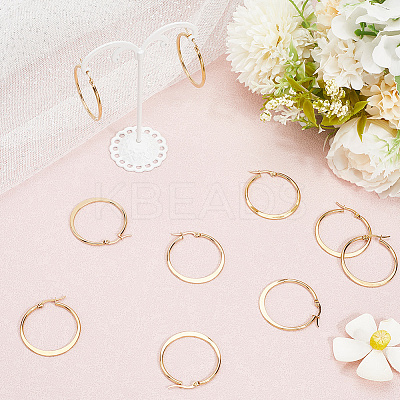 5 Pairs 304 Stainless Steel Hoop Earrings EJEW-BBC0001-92-1